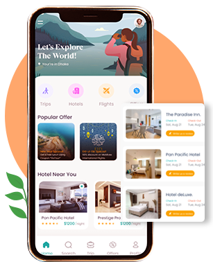  تصميم تطبيق سياحى حجز فنادق ورحلات مثل Booking  و tripadvisor 
